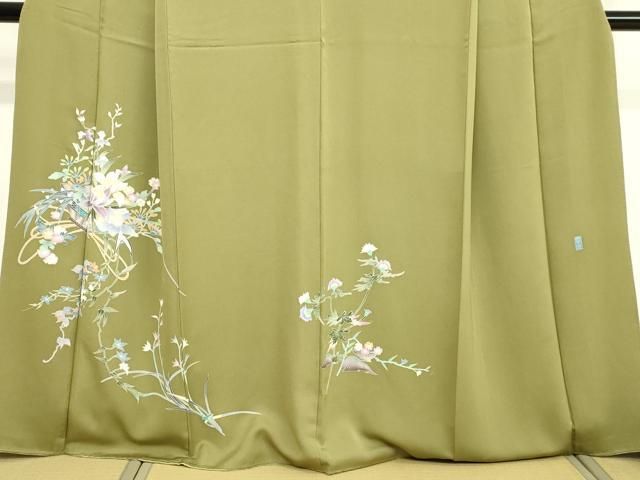 平和屋着物○本加賀友禅作家 岡本幸治 訪問着 飾花文 正絹 逸品