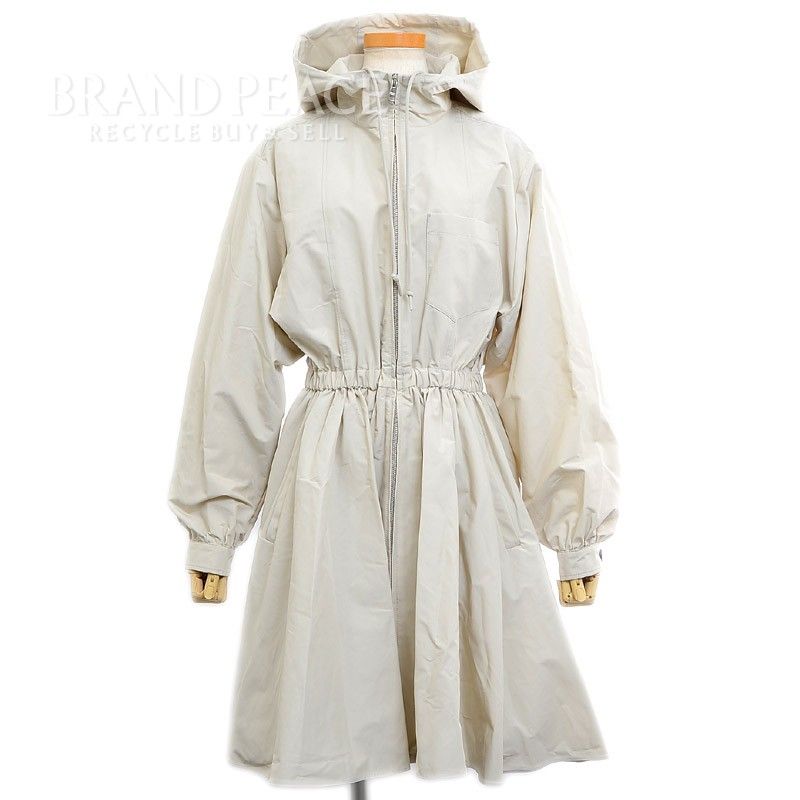 【未使用】PRADA　フーディ スプリングコート 　ライトグレー プラダ スプリングコート フーディコート コットン ライトグレー 42