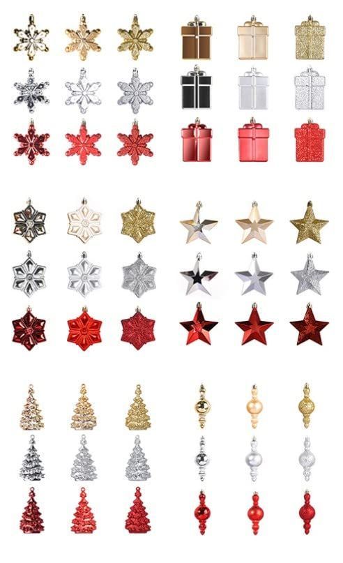 【特価セール】クリスマス装飾品 クリスマスツリーの飾り オーナメントセット オーナメント 飾り オーナメント 装飾 おしゃれ 54個セット カラフル 店舗 クリスマス 会場 パーティー小道具 
