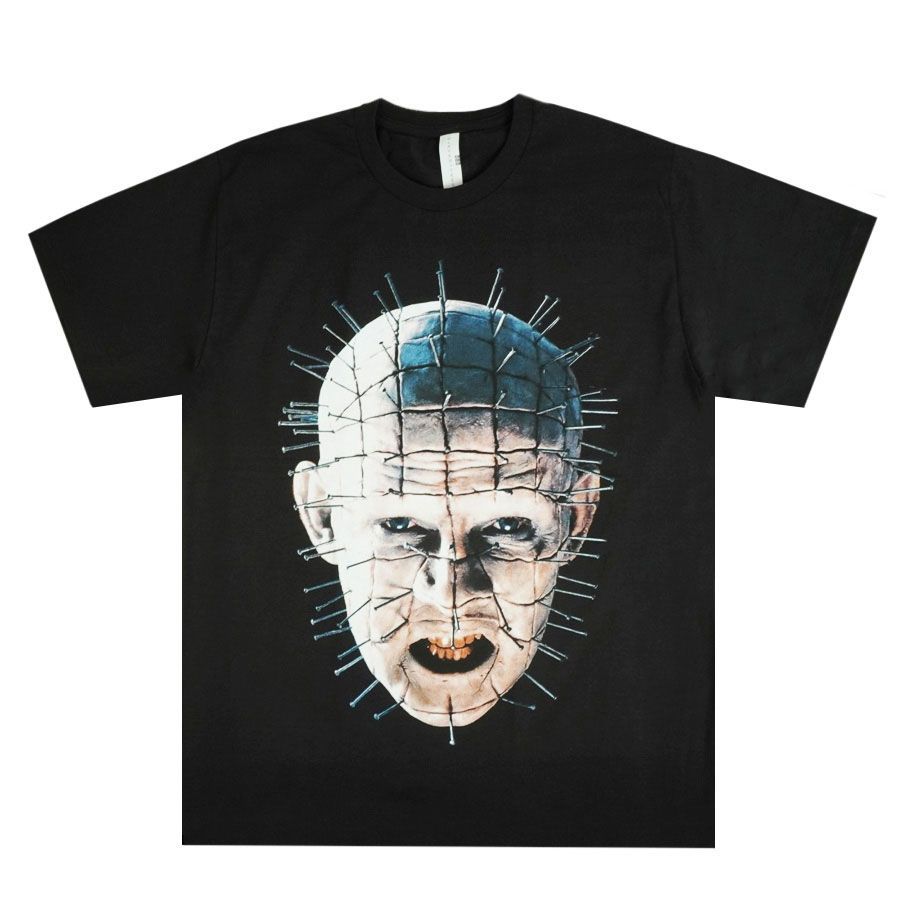 メンズ Tシャツ HELLRAISER TEE ヘルレイザー ピンヘッド Ｔシャツ 映画Tシャツ MOVIE ブラック 黒 男女兼用 半袖  TSHIRTS ホラー サイコパス 殺人鬼 キャラクター フリークス 魔導士 レディース - メルカリ