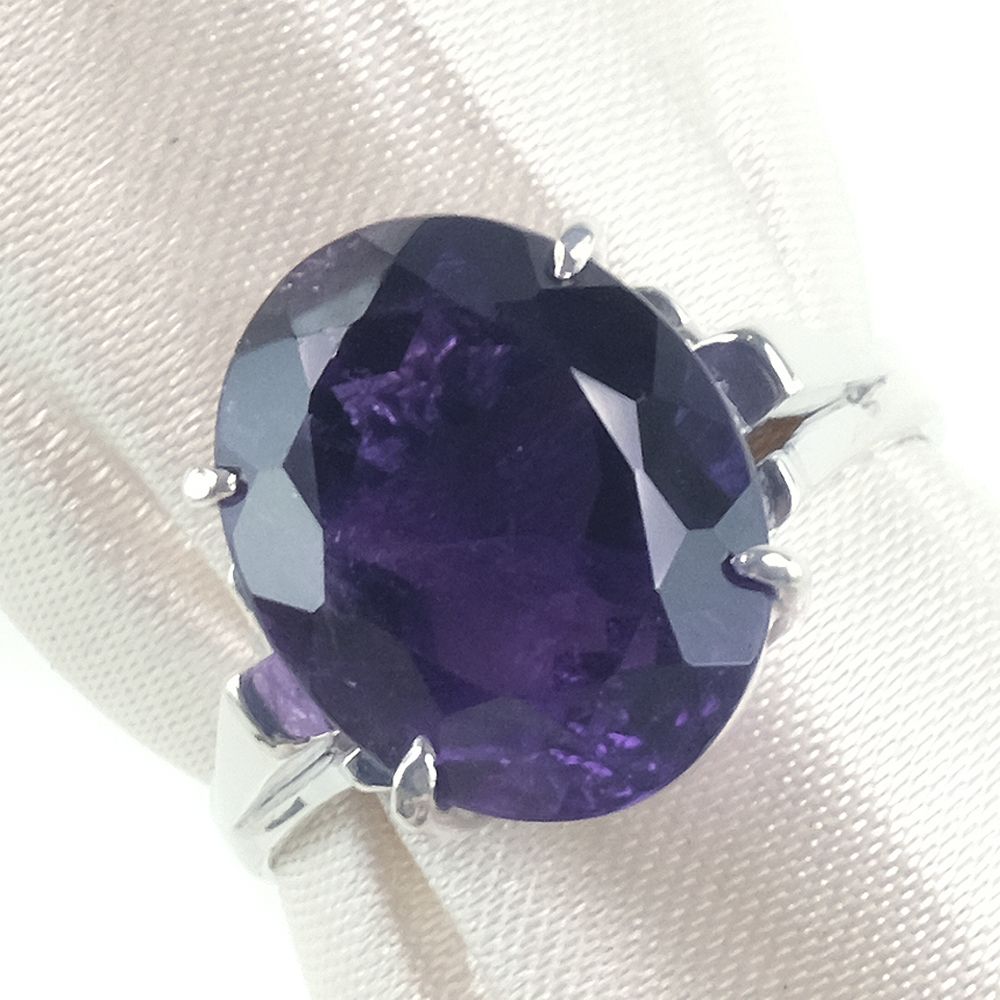 ノーブランド K14ホワイトゴールド アメジスト 公式 8.5 レディース