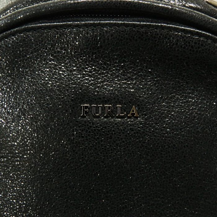 フルラ FURLA スパイバッグ レザー リュック バックパック バッグ ミニリュック チェーンバッグ レディース ブラック 中古 maq12019