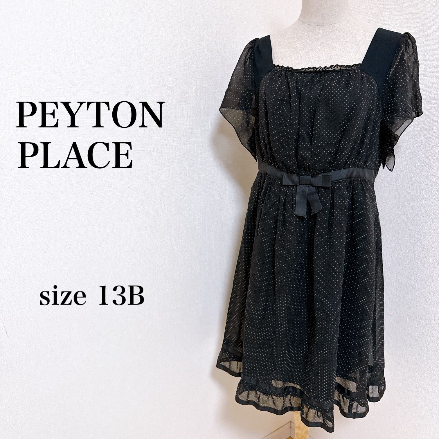 PEYTON PLACE ペイトンプレイス ワンピース ドレス ひざ丈 フリル袖 