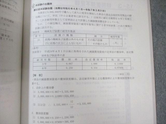 TAC 税理士講座 上級コース 法人税法 テキスト/トレーニング1 2024年