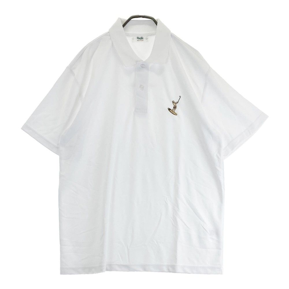 サイズ：L PACIFIC GOLF CLUB　パシフィック ゴルフクラブ  半袖ポロシャツ  ホワイト系 [240101423987] ゴルフウェア メンズ ストスト サイズ：L PACIFIC GOLF CLUB パシフィック ゴルフクラブ 半袖