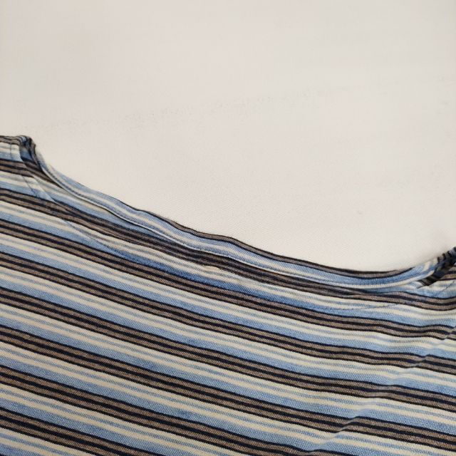 45R　USモー　ボーダー　オーシャンネック ベージュ・ネイビー 45R/45rpm ボートネック ボーダー 長袖Tシャツ カットソー ロン