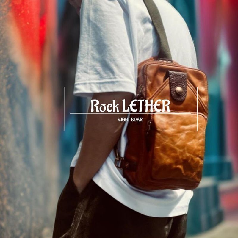 ◇Rock Lether 牛本革 強シュリンクレザー こだわりボディバッグ 