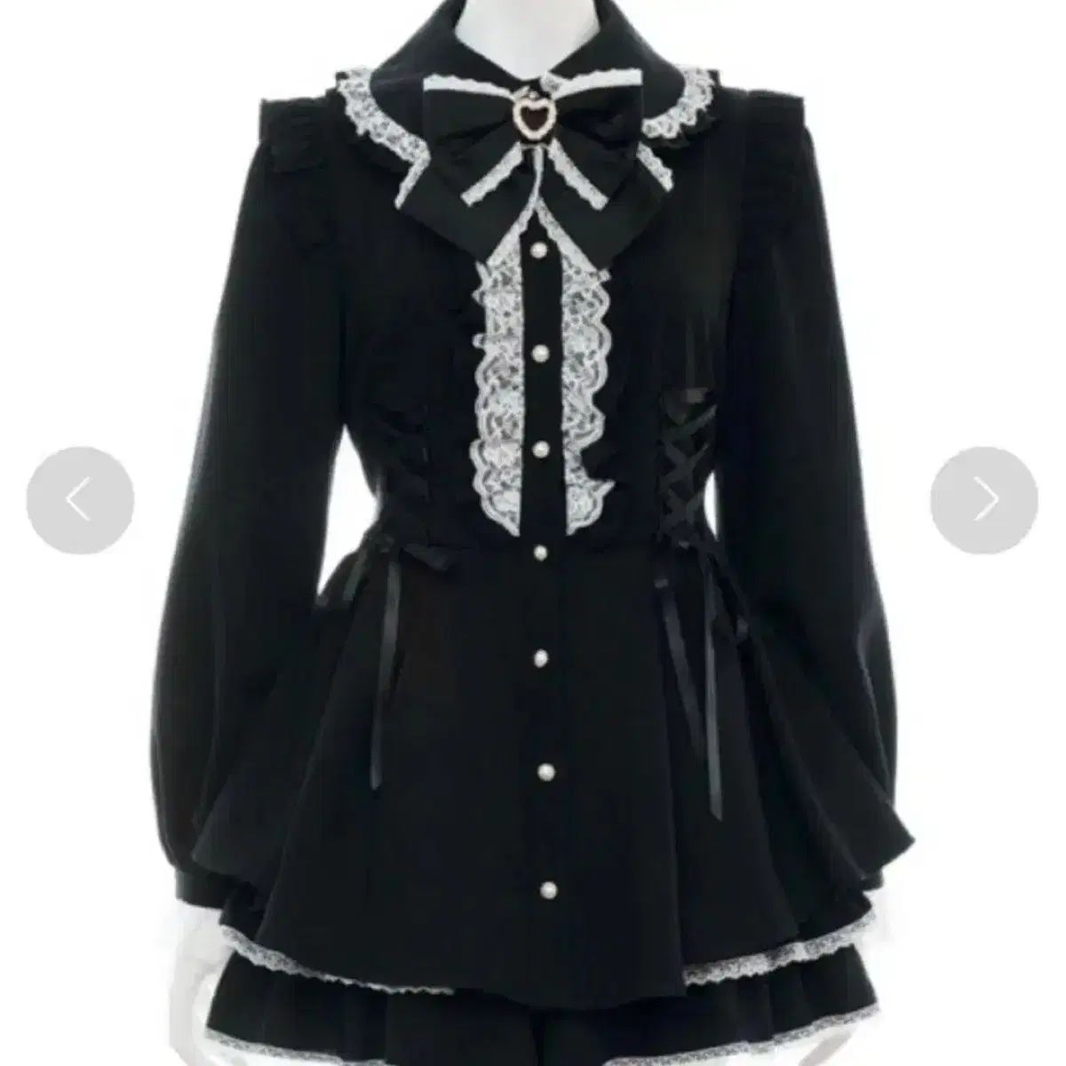 Secret Honey シークレットハニー secret honey サイド カルマ ヘム セットアップ 黒 x 白