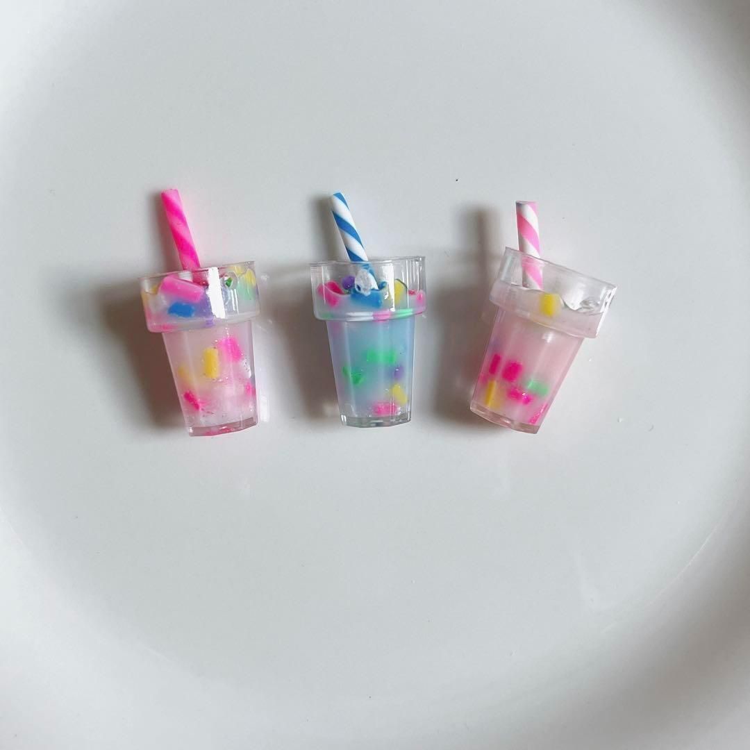 1つ50円】9個/各3個☆デコパーツ ハンドメイド ドリンク カラフル 