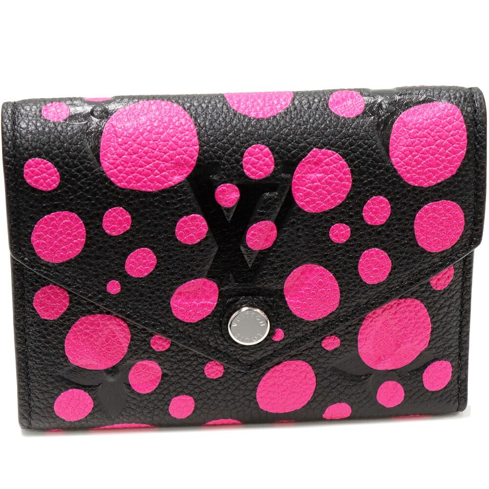 ルイヴィトン カプシーヌ コンパクト ブラック 草間彌生 三つ折り財布