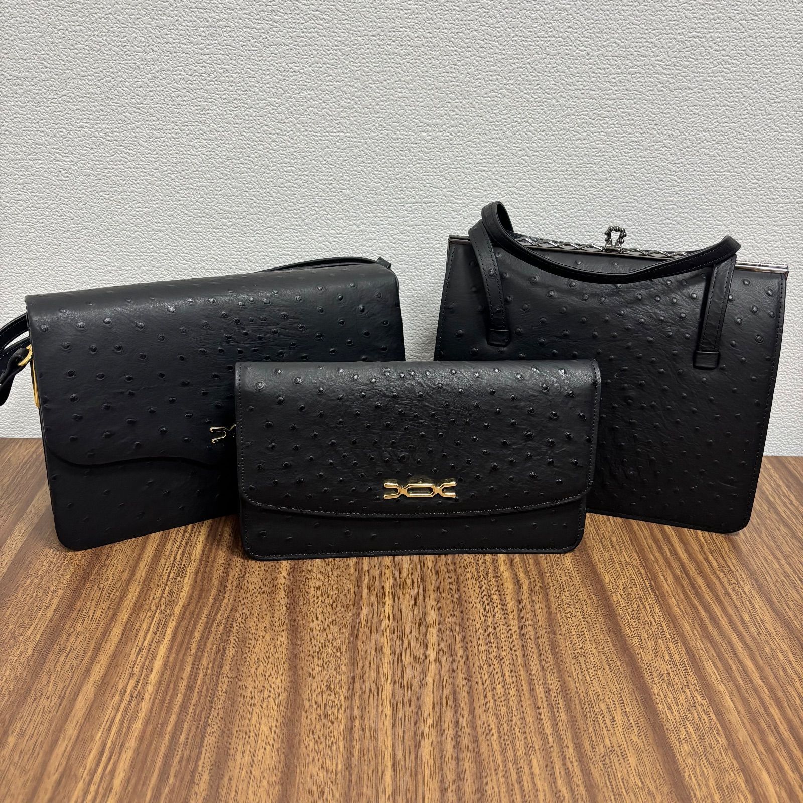 i) OSTRICH オーストリッチ バック まとめ売り 3点 レディース 冠婚 