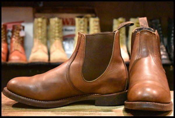 8.5D 14年 レッドウィング 8201 チェルシー ランチャー サイドゴア アンバー ハーネス 茶 ブラウン ブーツ redwing HOPESMORE FI125