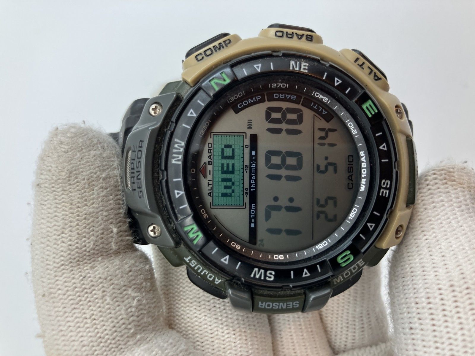 CASIO PROTREK PRG-40 トリプルセンサー メンズ腕時計 ケース幅53mm 電池交換済 送料無料 CASIO PROTREK PRG-40 トリプルセンサー メンズ腕時計 ケース幅53mm