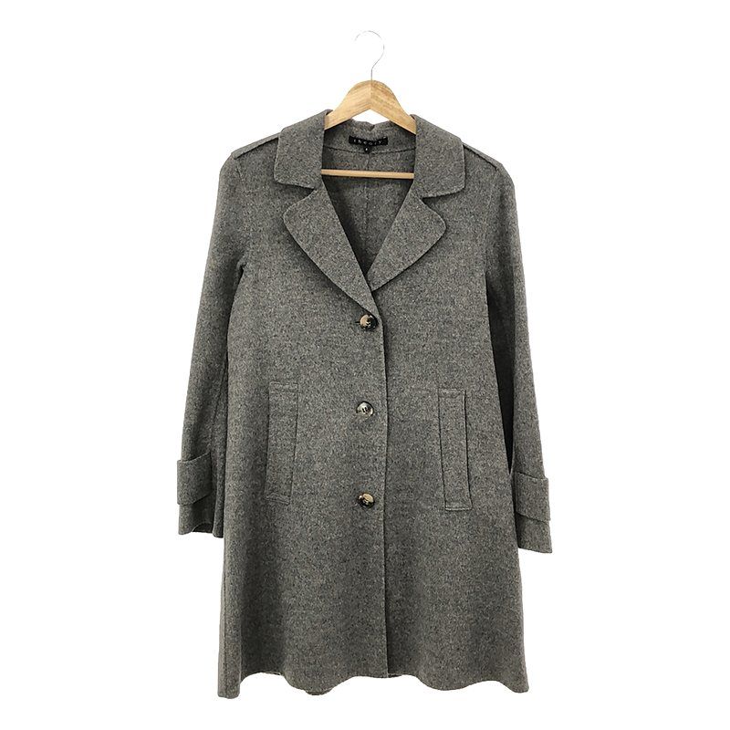 美品✨現行 セオリー チェスターコート ダブルフェイス　ロング カシミヤ グレー 現行 セオリー チェスターコート ダブルフェイス ロング