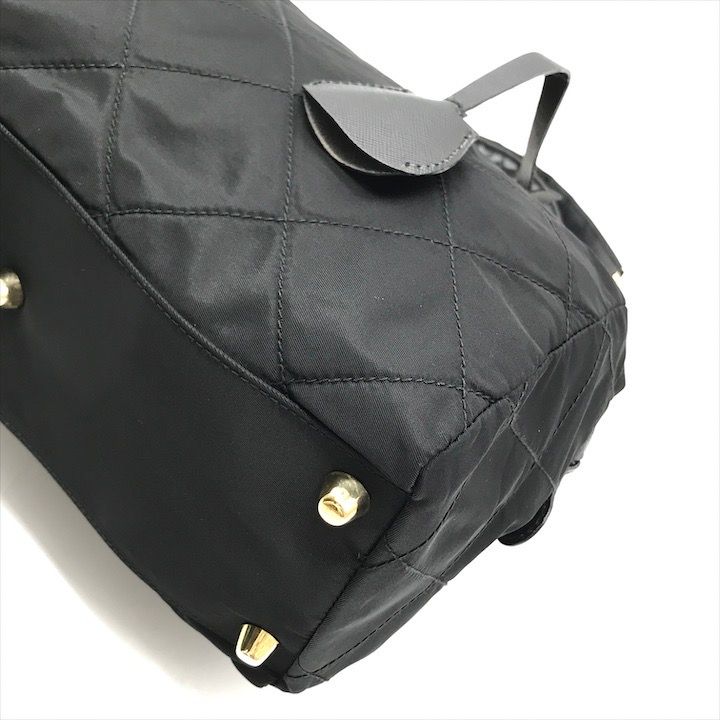 プラダ 三角ロゴ テスートナイロン レザー ミニボストンバッグ ブラック