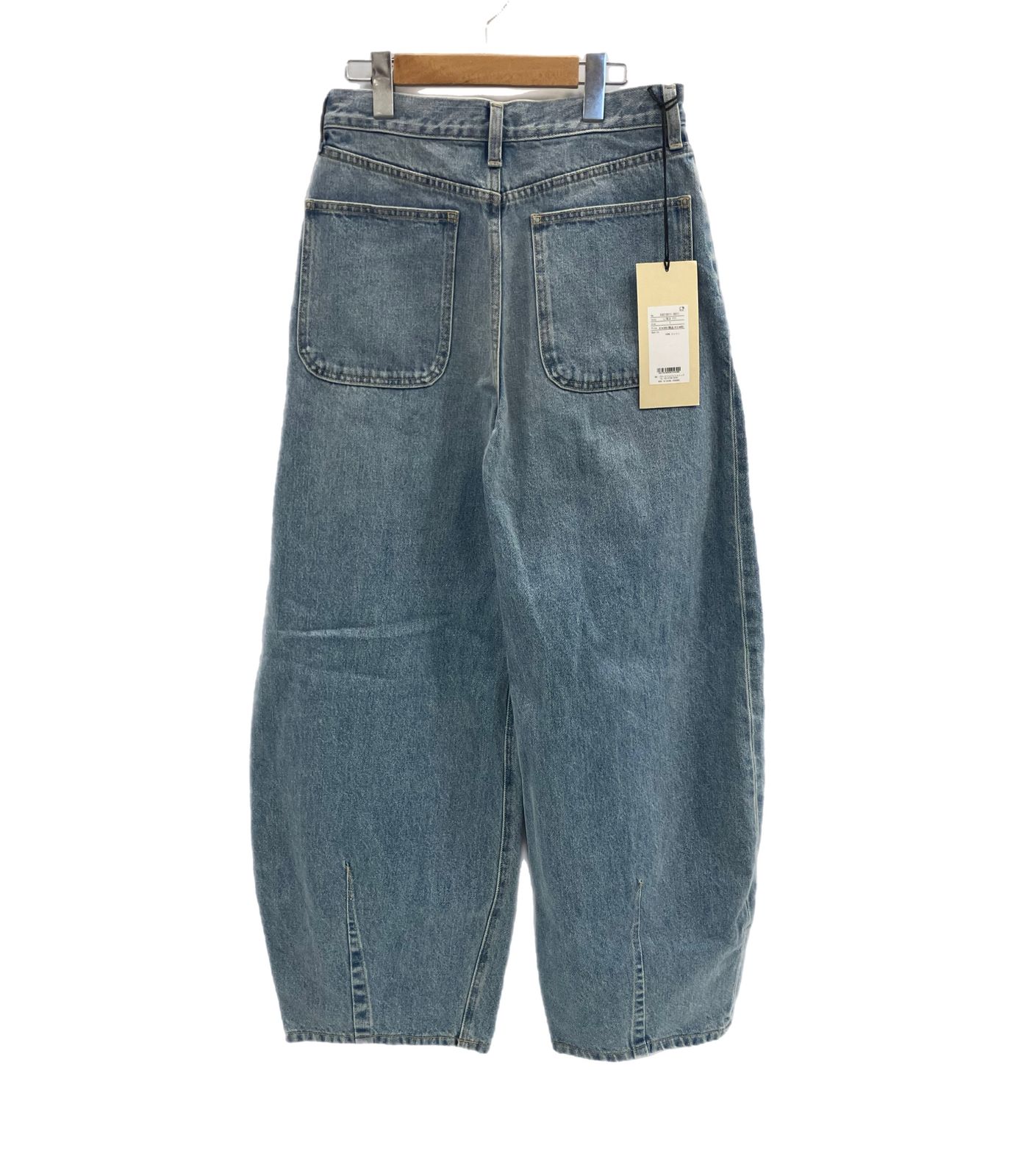 スロー バイ スライ THROW by SLY THROW J W CURVE TUCKED PT ジャストウエスト カーブ タックド パンツ デニム ブルー 1 101LB-23