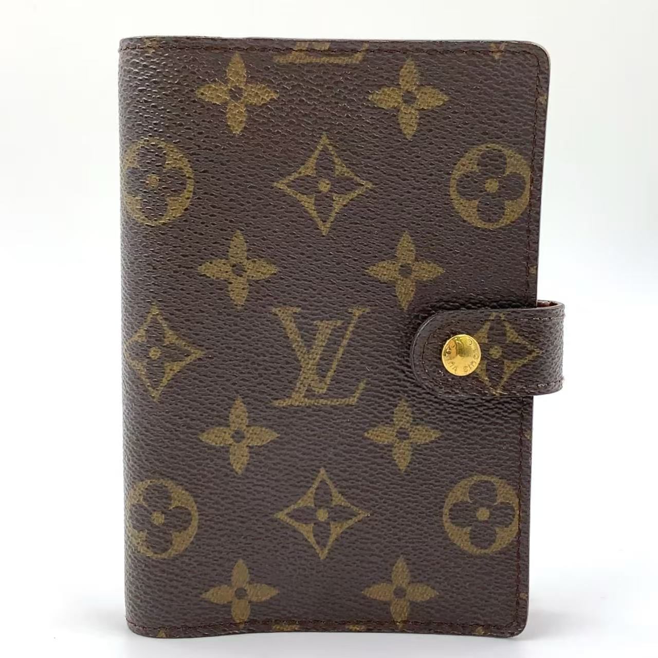 LOUIS VUITTON アジェンダPM モノグラム PVC ブラウン 手帳カバー ゴールド R20005