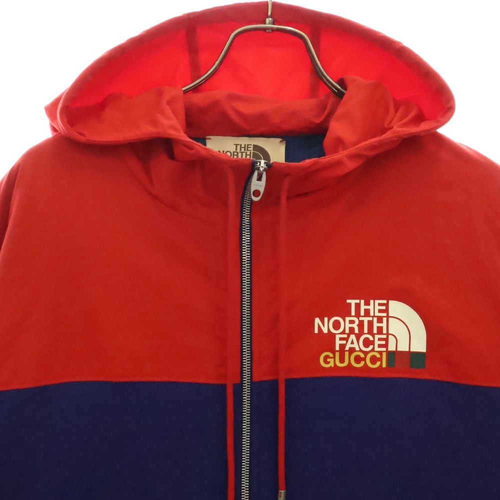 お中元 お歳暮 お年賀 夏 冬 年末年始のご挨拶 ギフト 通販な (グッチ) GUCCI ×THE バイカラージップ ロゴ刺繍 FACE NORTH ジャケット・アウター