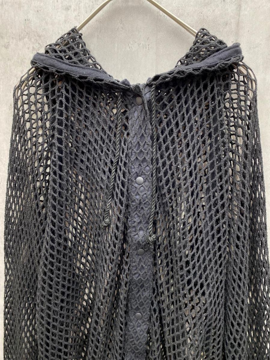 BEAMS BOY ビームスボーイ ビッグメッシュフーディー パーカー sizeF|黒 ◎レディース