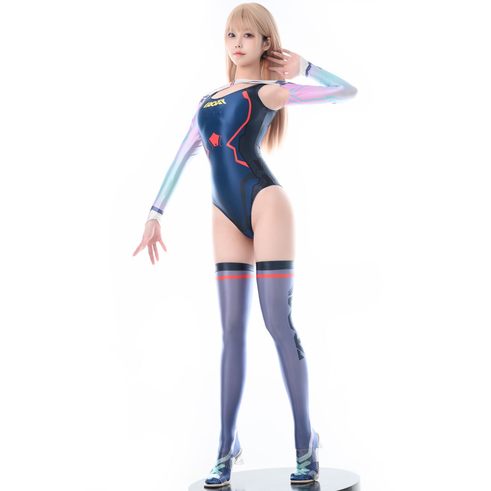 LOST-G] セクシー 光沢 ハイレグ水着 ニーハイ タイツ アームカバー シンプル RQ レースクイーン コスチューム レディース cosplay  大人用 水着 コスプレ衣装 仮装 変装 - メルカリ