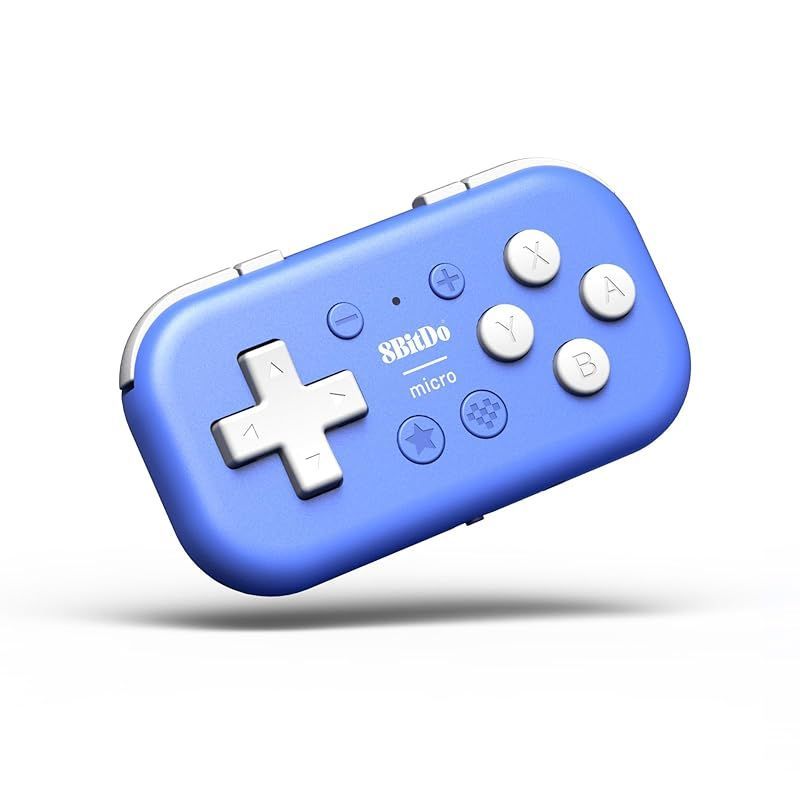 8BitDo Micro BluetoothゲームパッドポケットサイズミニコントローラSwitch、Android、Raspberry Pi用、キーボードモード対応(Blue)