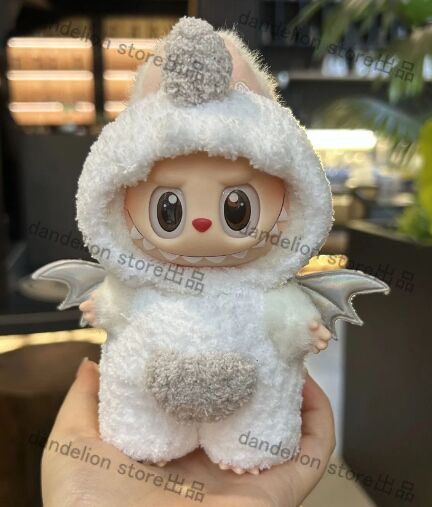 ラブブLabu用 ぬいぐるみ服 天使 恐竜 ホワイト 天使翼 かわいい