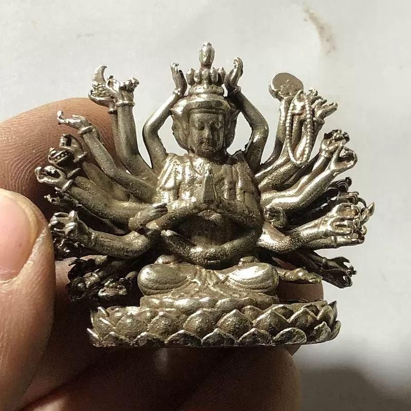 仏教美術 白銅 小型 細密細工 千手観音像 仏像 H4.5㎝ 仏教美術 白銅 小型 細密細工 千手観音像 仏像 H4.5㎝