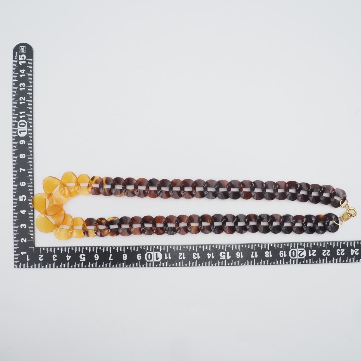 F010 鼈甲 べっ甲 ネックレス チェーン ミックスカラー デザイン