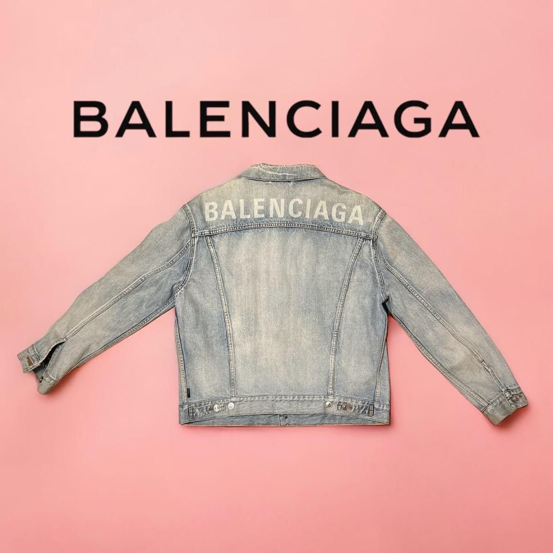 BALENCIAGA バレンシアガ バックロゴ デニムジャケット Gジャン - メルカリ