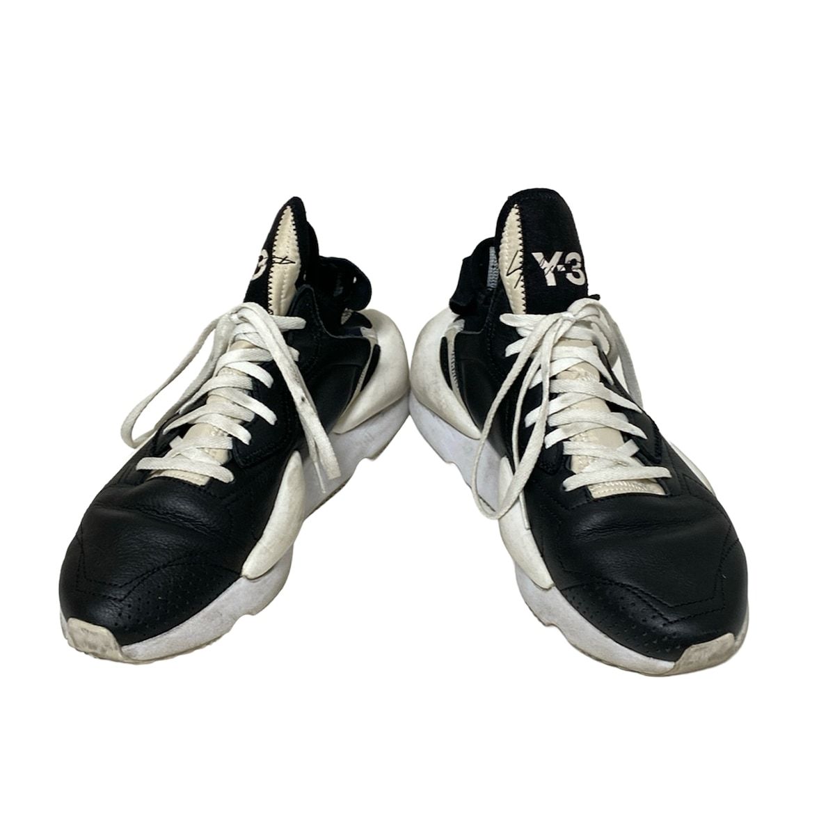 Y-3(ワイスリー) スニーカー 25.5 メンズ - 黒×白 レザー - メルカリ Y-3(ワイスリー) スニーカー 25.5 メンズ - 黒×白 レザー - メルカリ
