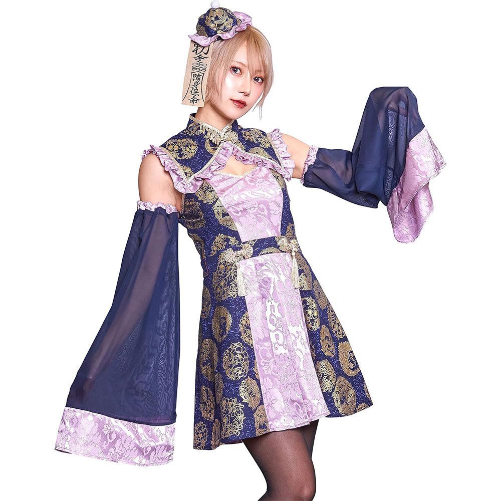 クリアストーン Clearstone コスプレ ハロウィン 和風 ハイカラニズム キョンシー レディース フリーサイズ パープル haikaranism-jiangxi