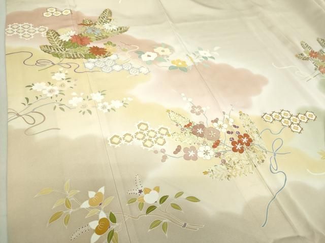 平和屋着物○創業460年・千總 訪問着 駒刺繍 吉祥花文