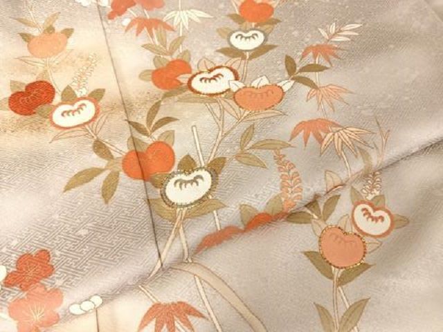 平和屋着物○訪問着 駒刺繍 御所車枝花文 暈し染め 金彩