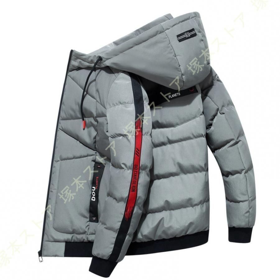 メンズ ジャケット ダウンジャケット ダウンコート アウター 外套 ジャンパー ボリューム 撥水 防風 保温 防寒 カジュアル ストリート フード付 冬物 冬服