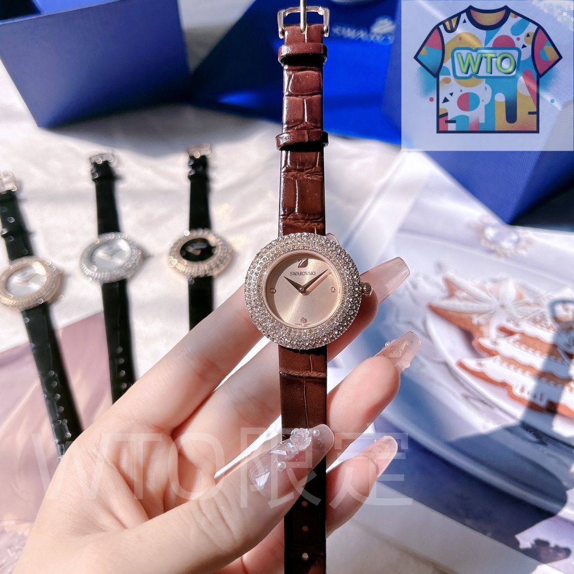 今日WTO】SWAROVSKI スワロフスキー 輝きのクォーツ腕時計 4 色