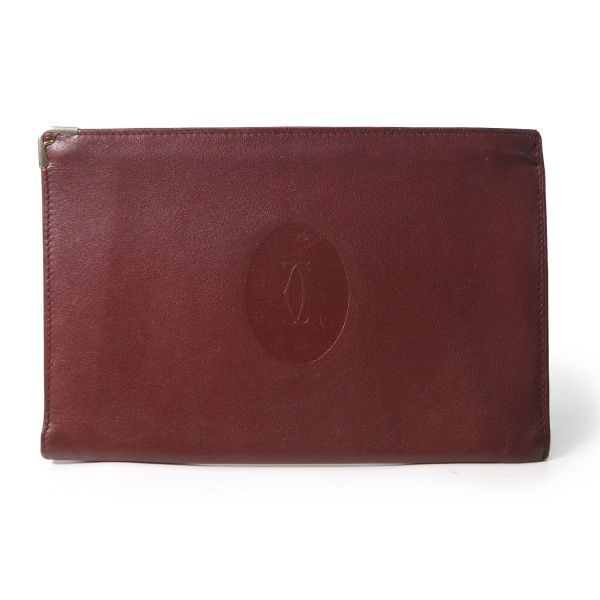 Cartier マストライン 薄型レザーポーチ（ボルドー） - メルカリ