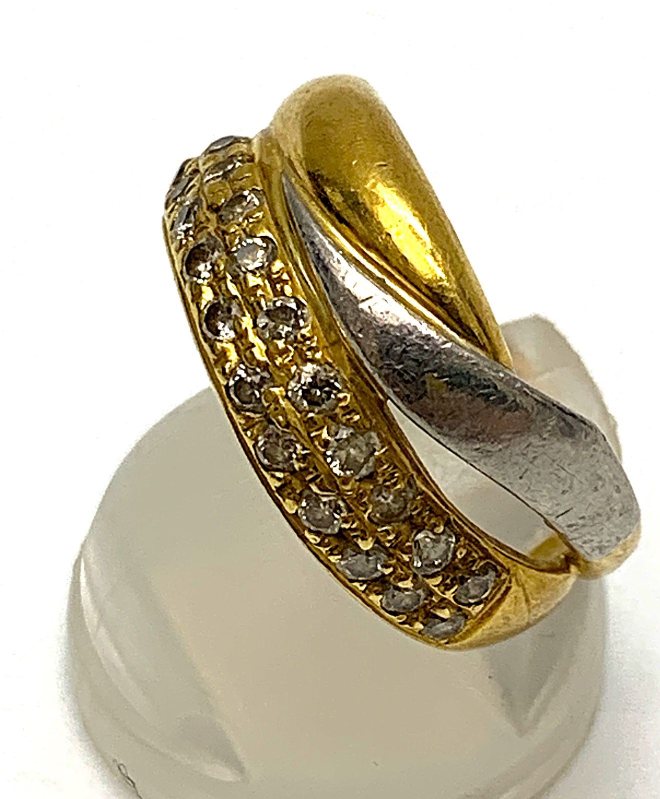 K18 ・ PT850 コンビ ダイヤモンド 総計 0.55ct リング 指輪