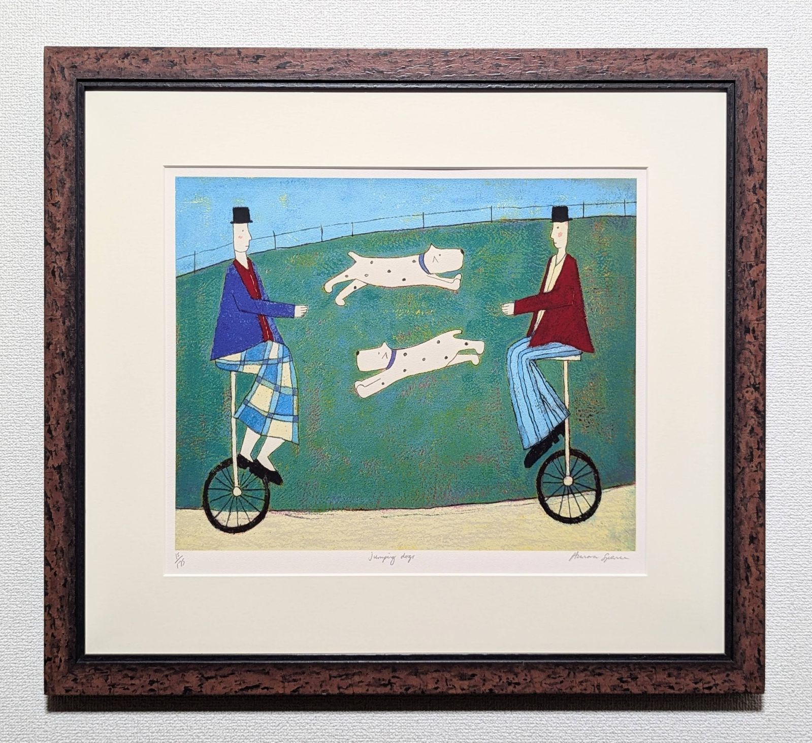 真作 直筆サイン アノラ スペンス jumping dogs
