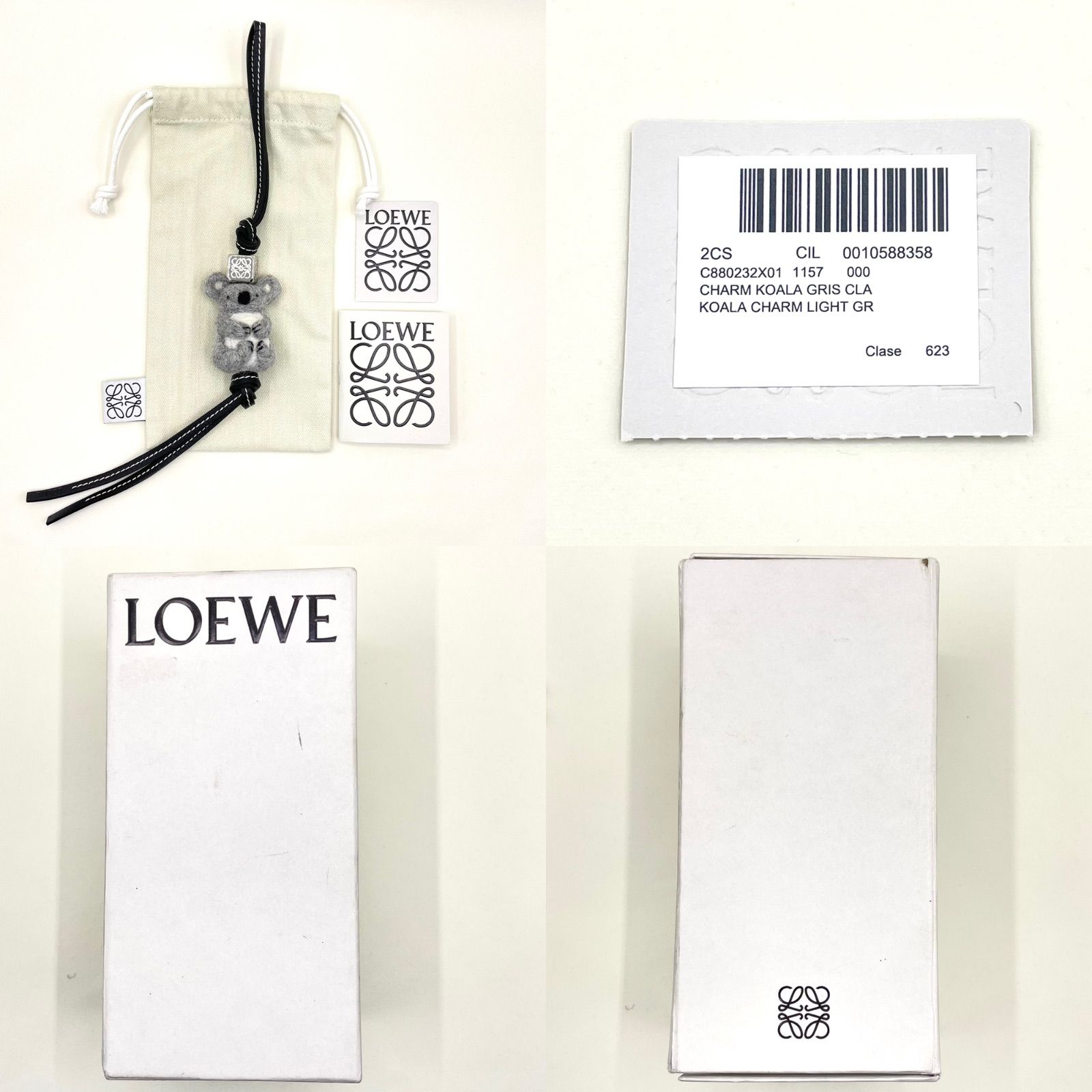 LOEWE ロエベ コアラチャーム フェルト&レザー アナグラムダイス付き