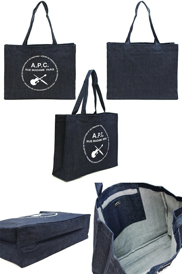 トートバック　APC（パリ限定品） APC アーペーセー トートバッグ デニムトート デニムブルー 横