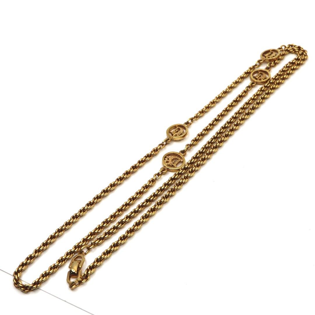 クリスチャン ディオール ロゴ ロング チェーン ネックレス Christian