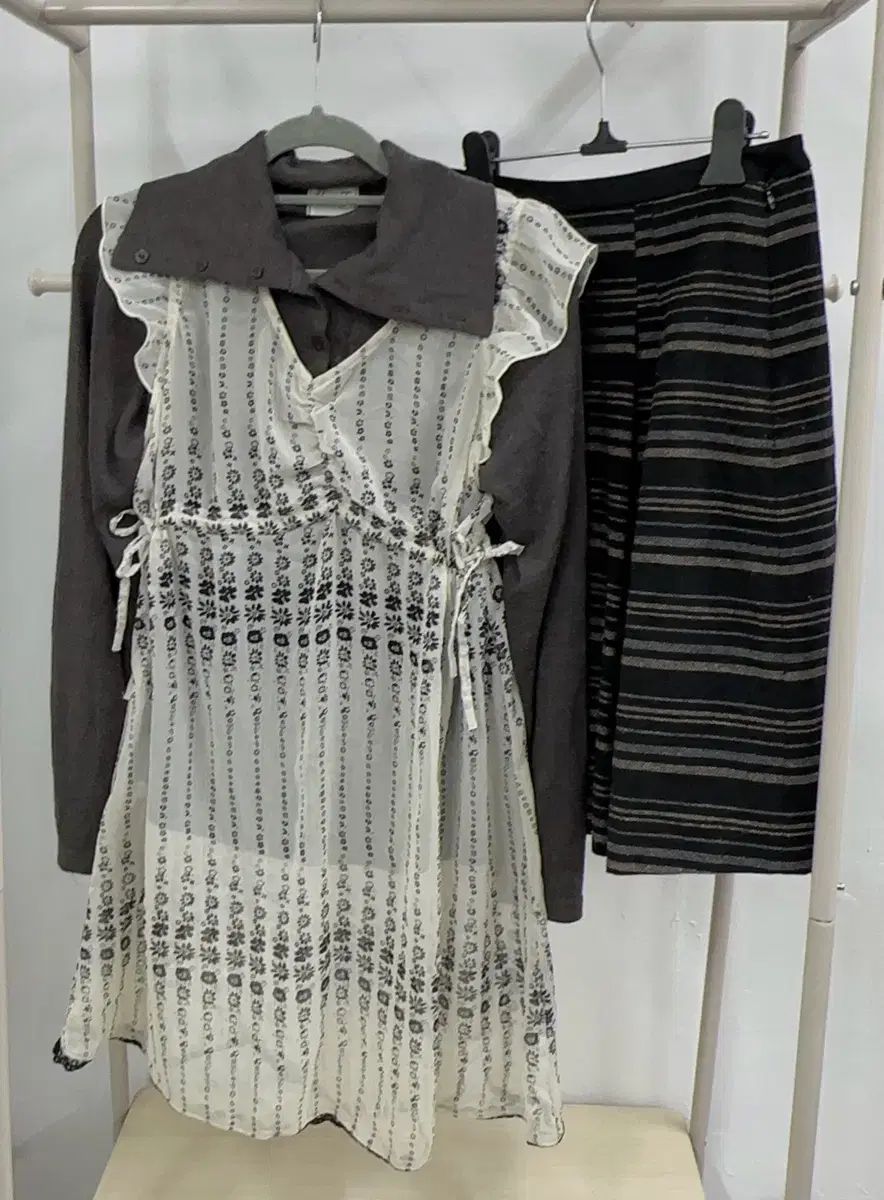 日本 ヴィンテージ 秋 森ガール レイヤード ラテギャル レース スカート ミディ丈 ヴィンテージ コーディネートセット