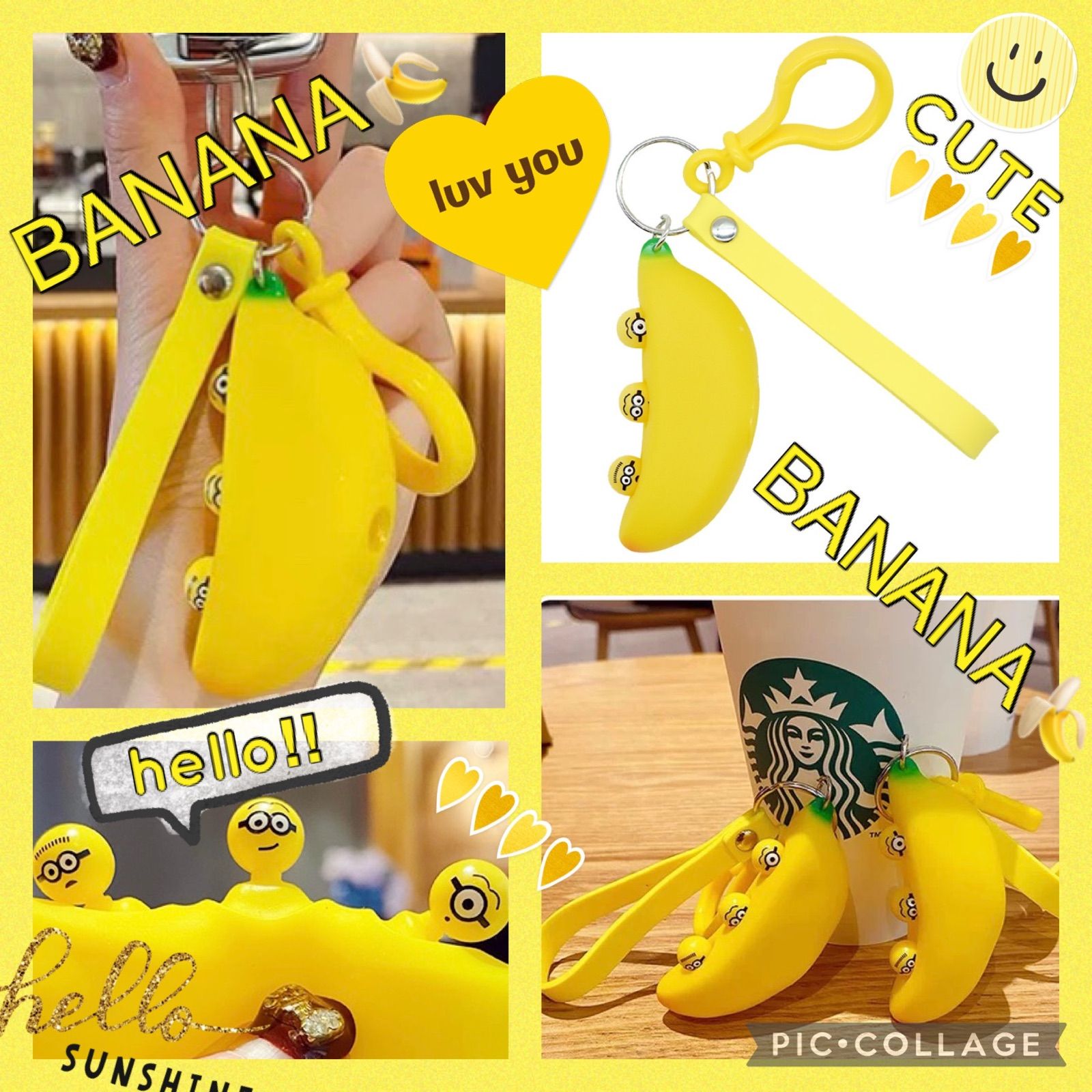 BANANA‼︎バナナ⁈飛び出すフェイス☆キーホルダー - メルカリ