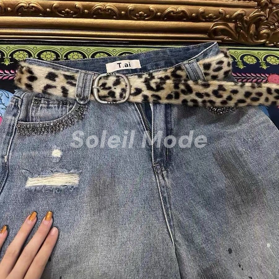 00’s Y2K leopard fur belt grunge ヒョウ柄 00's Y2K leopard fur belt grunge ヒョウ柄 メンズ