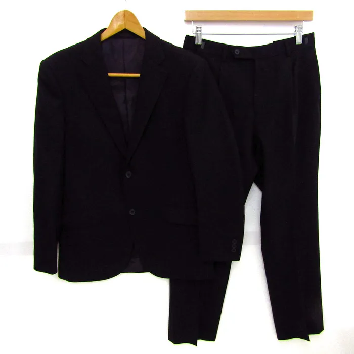 PASHU NERO ブラックビジネススーツ ☆ PASHU NERO フォーマルブラックスーツ メンズセットアップ L
