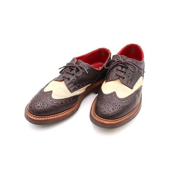 JUNYA WATANABE COMME des GARCONS MAN × Tricker's ジュンヤワタナベ コムデギャルソンマン ×  トリッカーズ キャンバスコンビウイングチップレザーシューズ ブラウン 7 - メルカリ