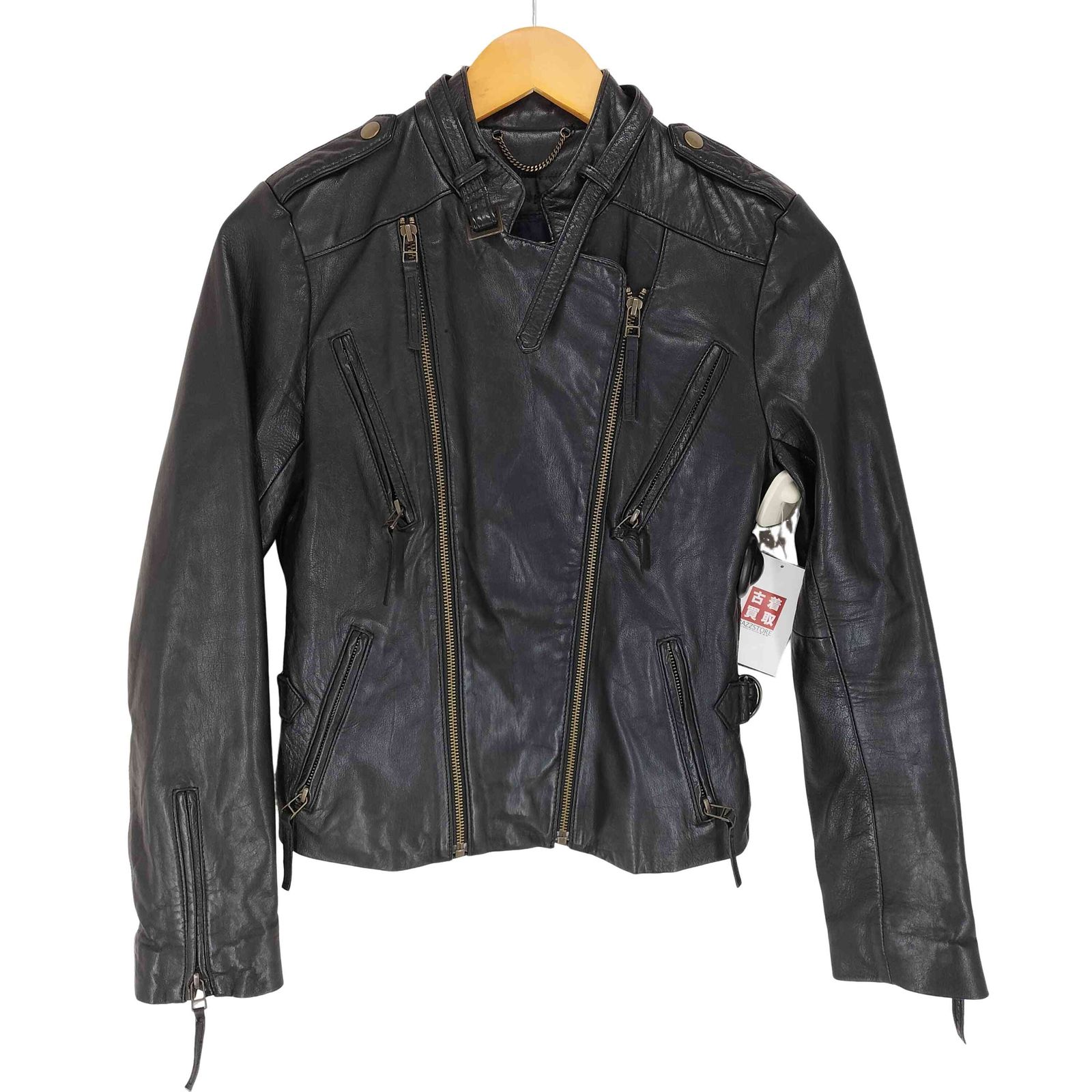 ギャップ Gap 00S OLD ダブルジップレザーライダースジャケット レディース XS