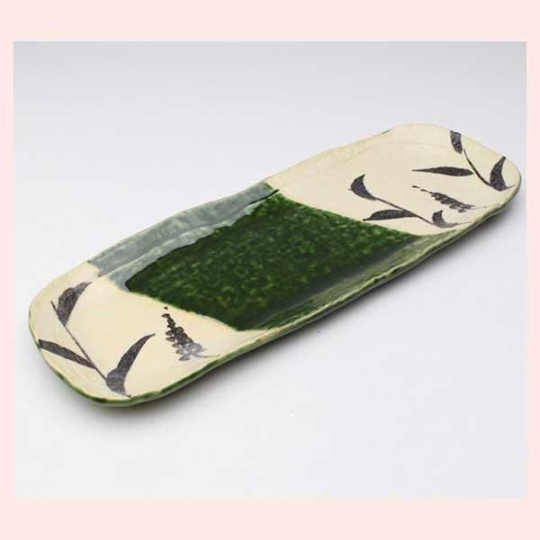 伊藤聡信 さん　器　大皿　皿　花柄　陶器　色絵 伊藤聡信さん 色絵 大皿 約26.5cm【メルカリ便】長方形 新品未使用