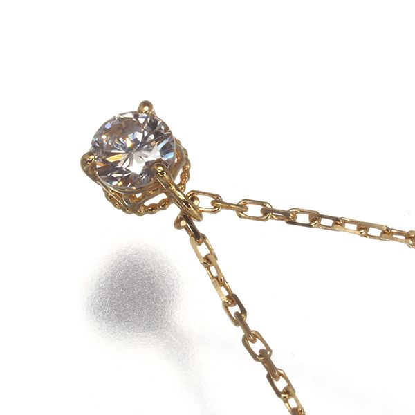 アガット ネックレス ダイヤ ダイヤモンド 0.08ct 一粒 K18YG