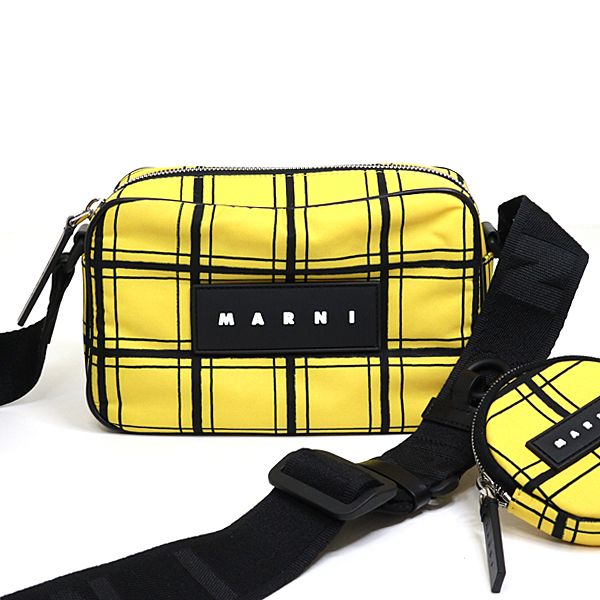 楽天市場】MARNI マルニ ミニポーチ付き モノクロチェック